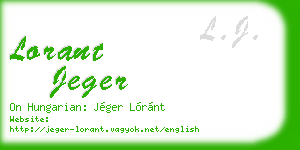 lorant jeger business card